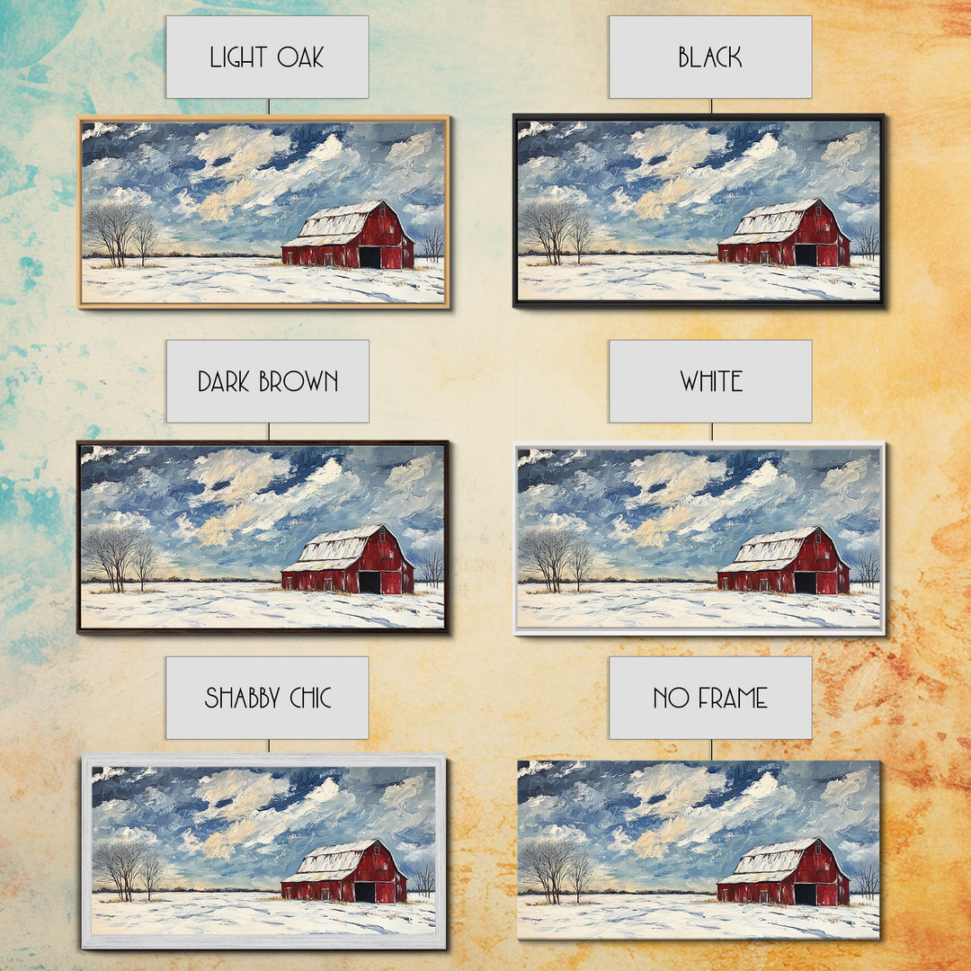 Rustic Barn Wall Art, Panoramic Farmhouse, Farmhouse Wall Decor, Old Barn Painting Canvas Print, Wood Background Rustic Wall Decor