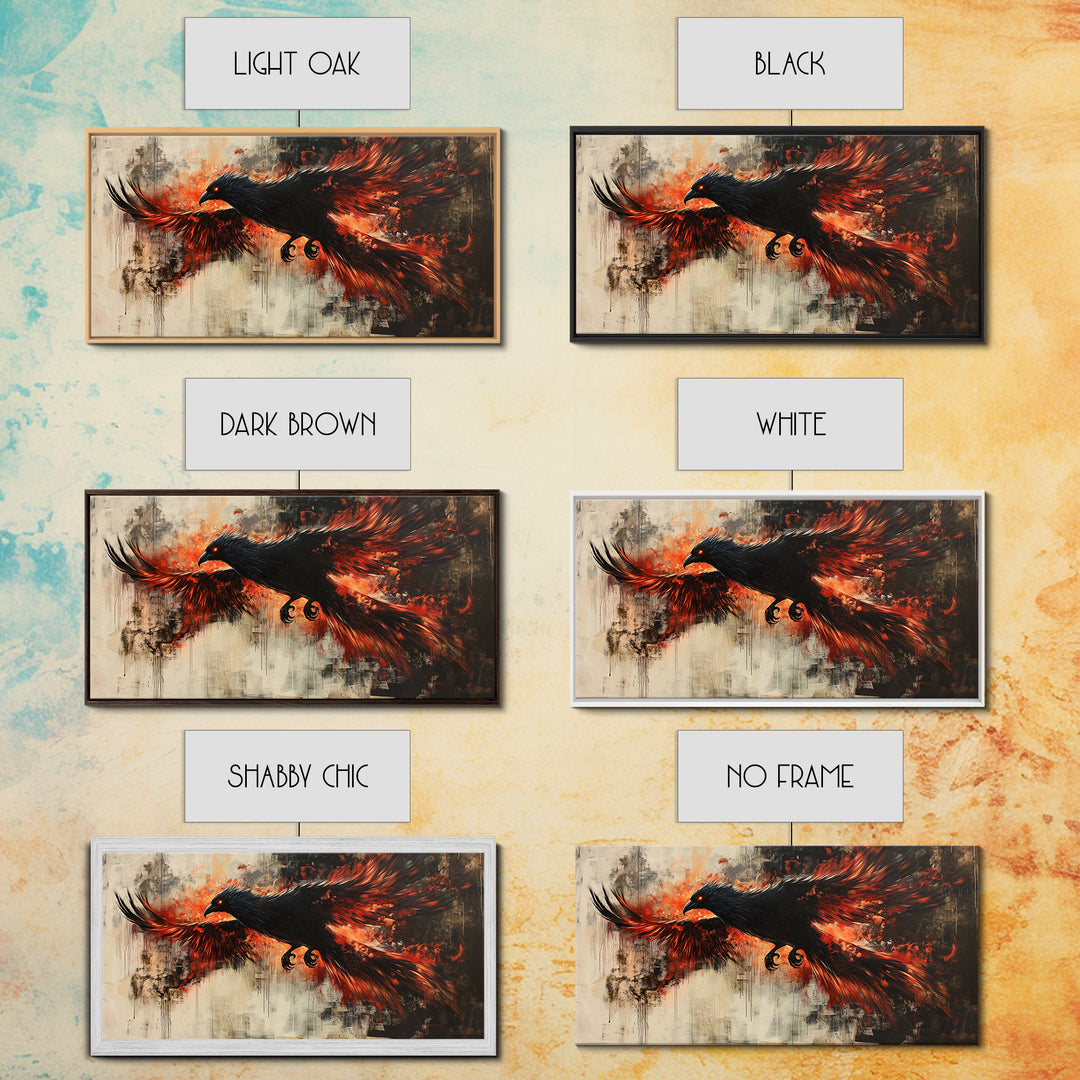 Black Phoenix Graffiti Art - Framed Canvas Print - Phoenix Painting - Phoenix Art - Phoenix Decor - Metal Phoenix Wall Art