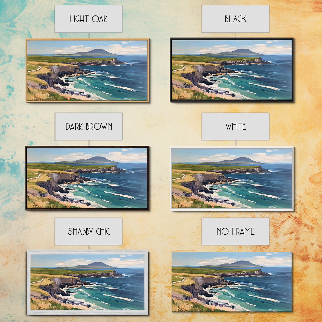 Abstract Ireland Landscape Painting Print | Cliffs of Moher | Ready To Hang | Framed or Unframed Landscape Painting | Original Wall Art