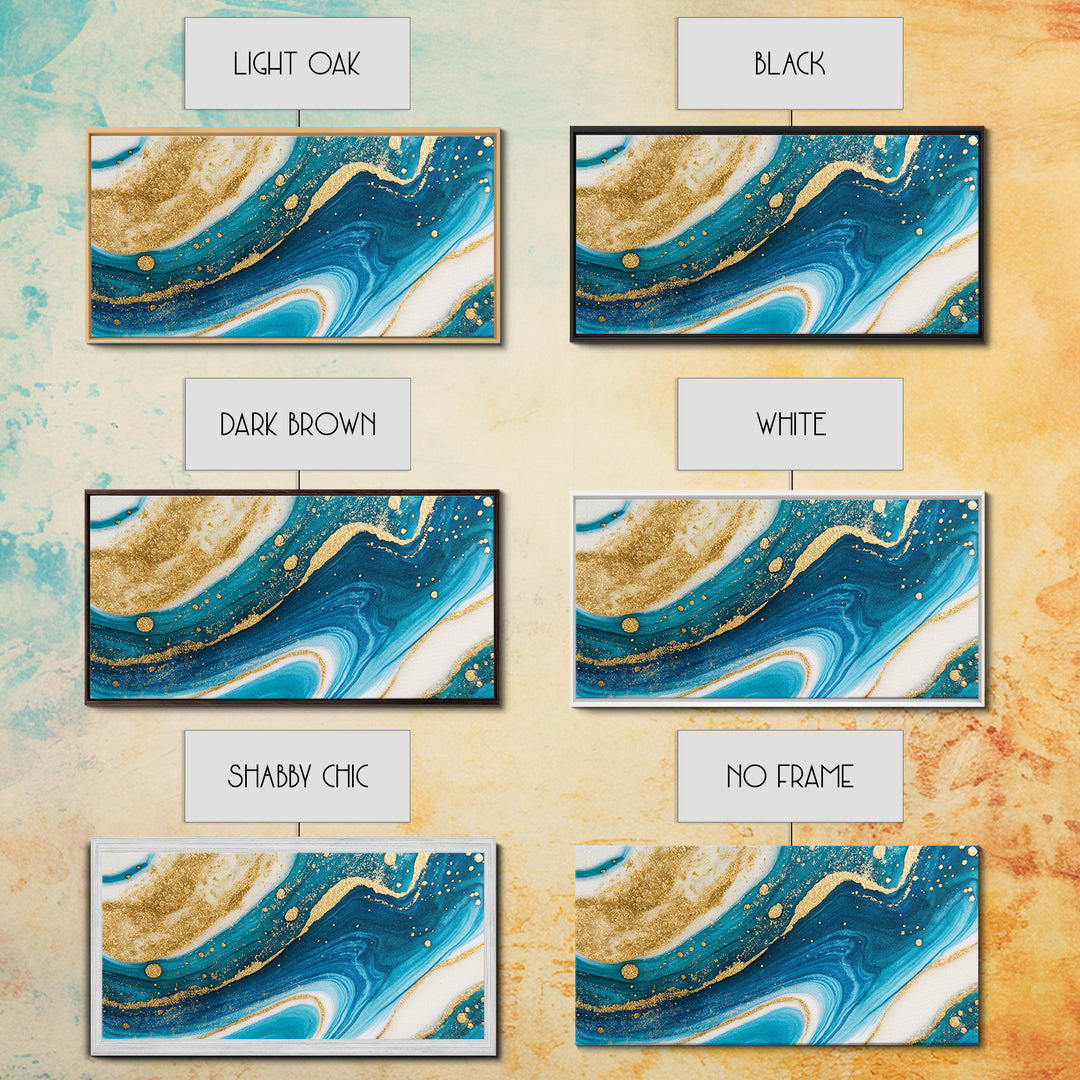 Blue, White and Gold Marble Canvas Print - Marble Painting - Centerpiece Wall Art - Statement Piece - Bold Artwork - Trendy Art - Abstract Art