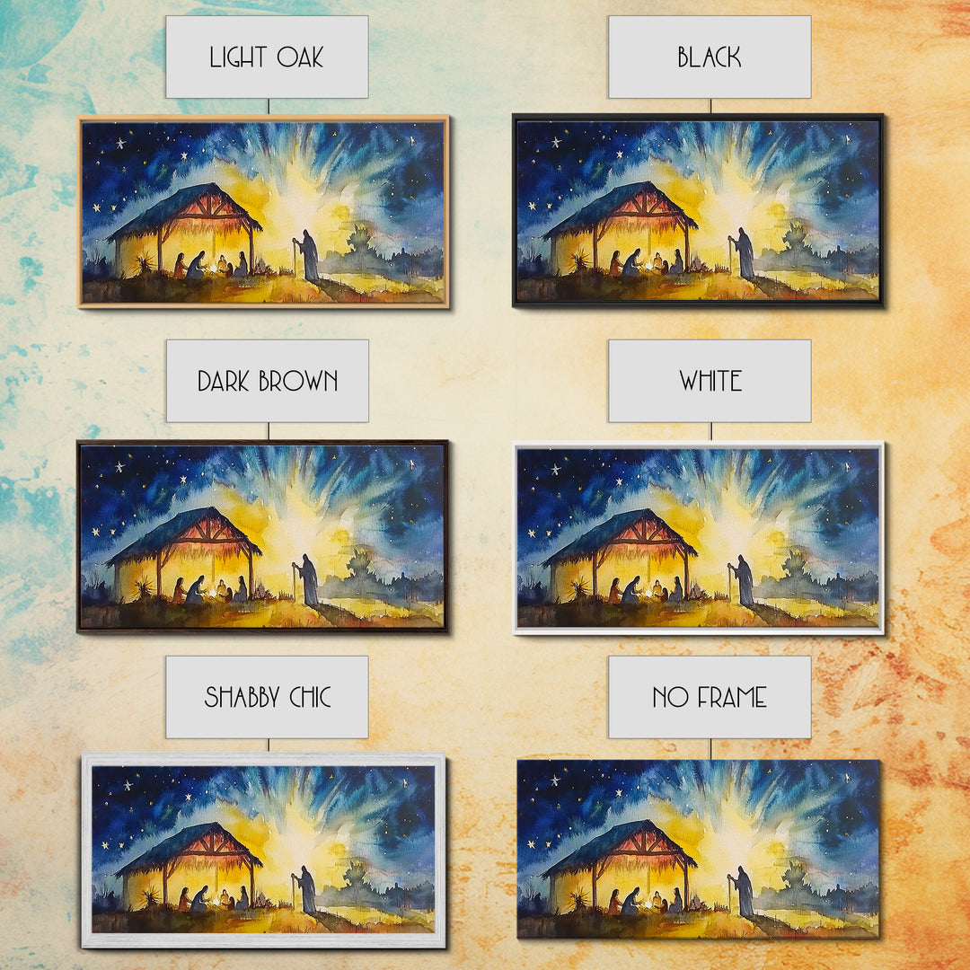 Christmas Wall Art Framed Canvas Print - Nativity Painting - Nativity Decor - Christian Wall Art - Jesus Art - Jesus Painting