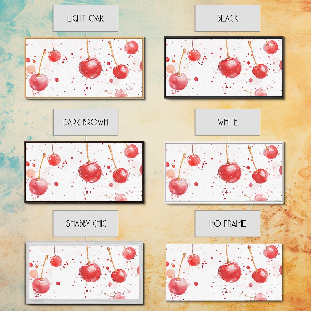 Cherry Painting Canvas Print - Kitchen Wall Art - Kitchen Decor - Cherry Wall Art - Kitsch Decor - Eclectic Home Decor