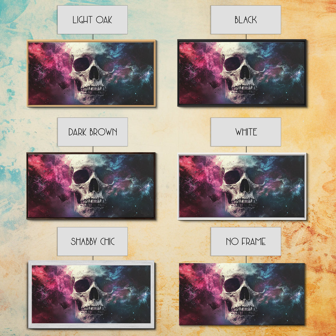 Cosmic Skull Wall Art, Cosmic Horror, Framed Canvas Print, Surreal Wall Decor, Ready To Hang Wall Art, Skull Painting, Skull Art