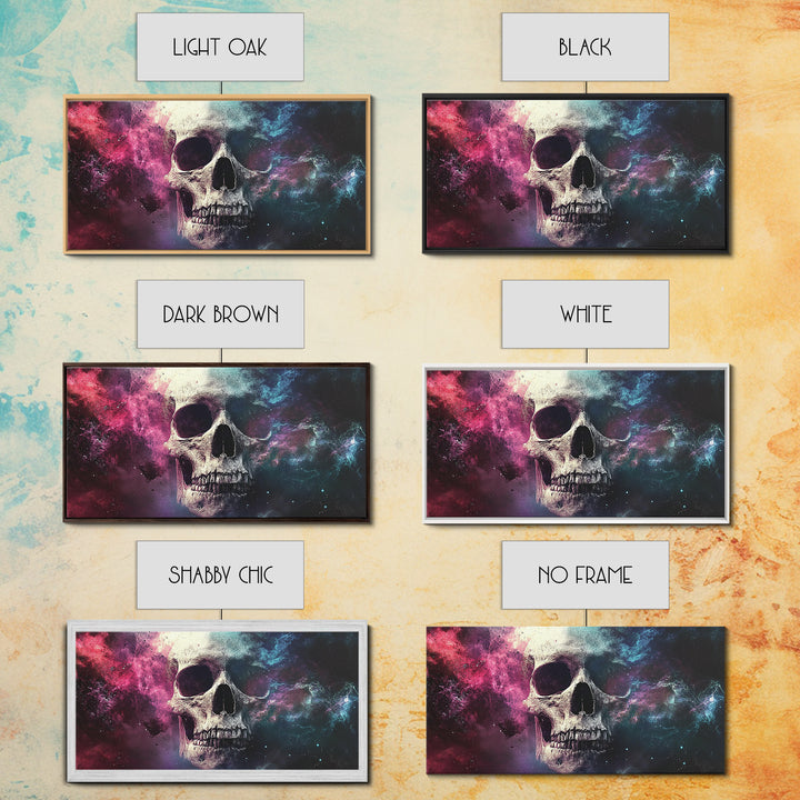 Cosmic Skull Wall Art, Cosmic Horror, Framed Canvas Print, Surreal Wall Decor, Ready To Hang Wall Art, Skull Painting, Skull Art