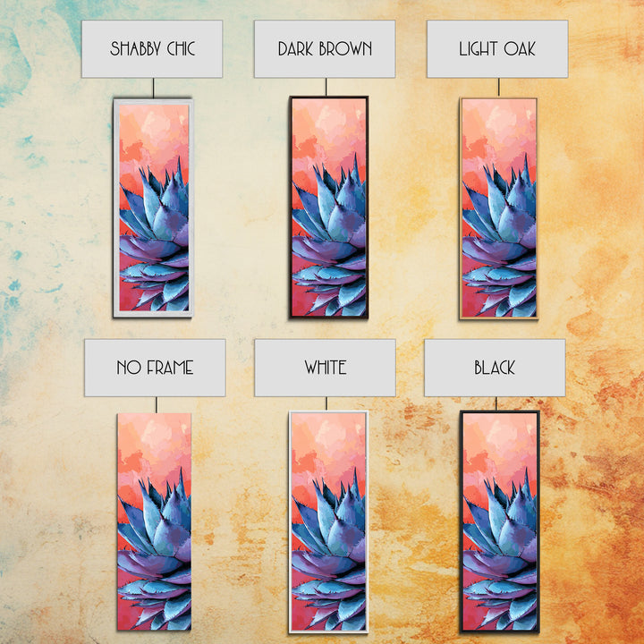 Blue Agave at Sunset Canvas Print Pink Orange Wall Art Coastal Decor Desert Botanical Prints Boho Art Bedroom Decor