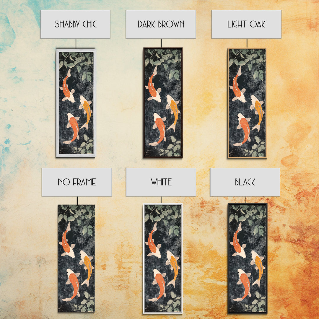 Canvas Print Koi Fish Painting Asian Decor Chinoiserie Wall Art Nature Inspired Wabi Sabi Art Ideal Living Room Minimalist Art