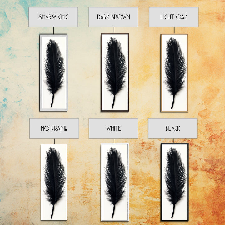 Abstract Black Feather Painting Print, Tall Skinny Art, Retro Home Decor, Abstract Art, Narrow Tall Wall Art, Feather Art, Farmhouse Art