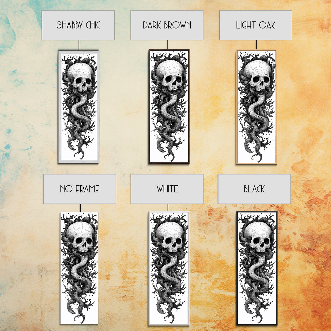 Cosmic Horror Wall Art Framed Canvas Print, Skull Art, Skull Painting Print, Skull Wall Art, Halloween Decor