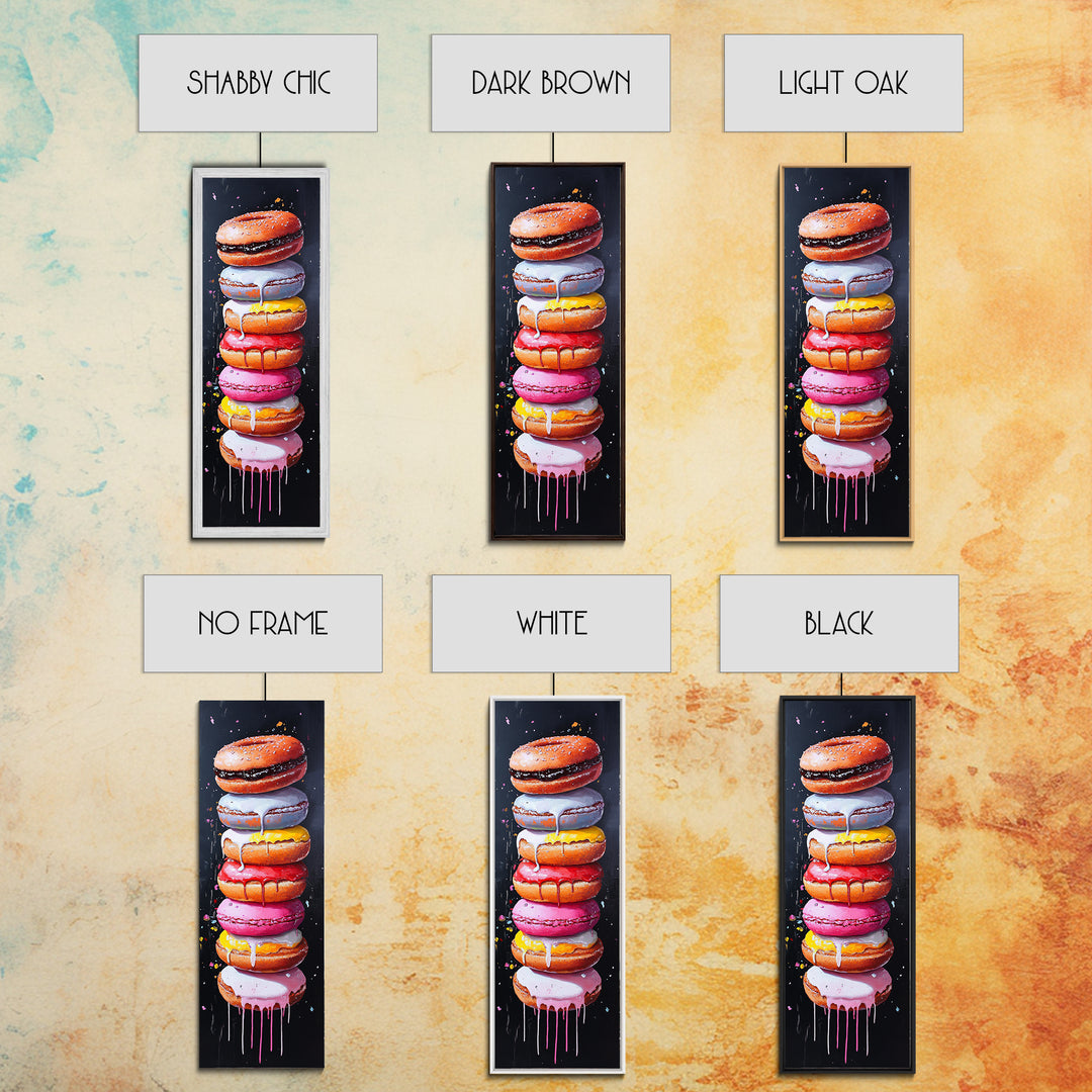 Cute Oil Painting Print of Macaroons - Kitchen Wall Art - Kitchen Decor - Framed Canvas Print - Preppy Kitchen Art - Girly Decor - Food Painting