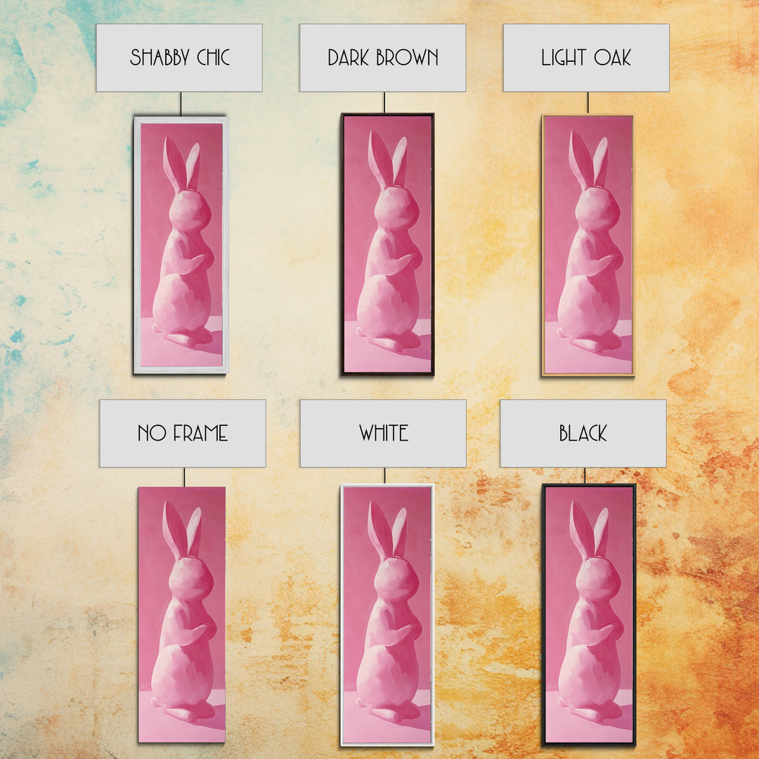 Abstract Painting Print of a Bunny Rabbit, Pink Wall Art, Preppy Wall Art, Gift For Her, Girl's Room Wall Art, Rabbit Painting, Girl Art