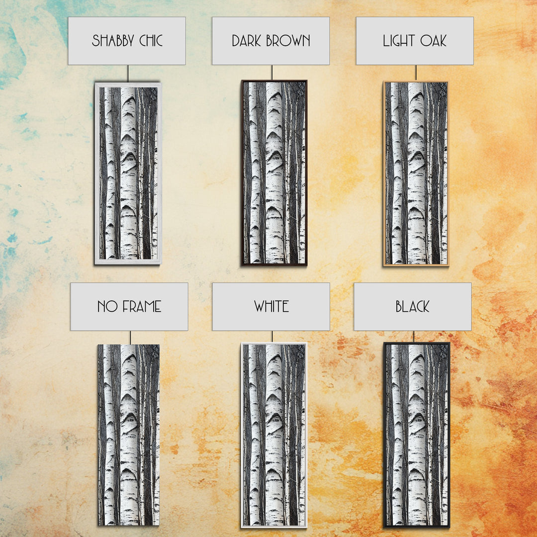 Birch Tree Forest Framed Canvas Print Rustic Nature Wall Art Farmhouse Rustic Bedroom or Living Room Decor