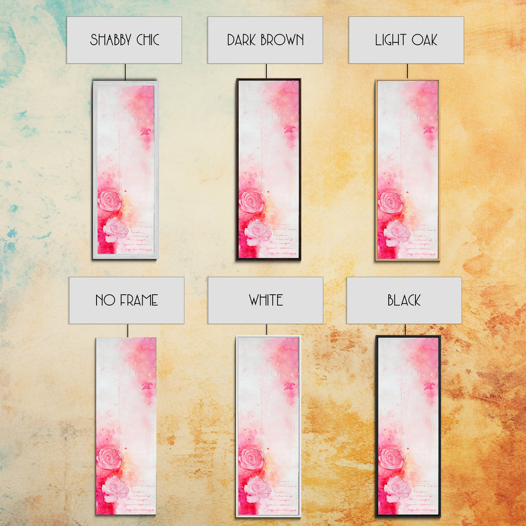 Rose Painting Framed Canvas Print Romantic Pink Art Light Abstract Wall Art Above Couch Art Gift Idea Living Room Wabi Sabi Decor