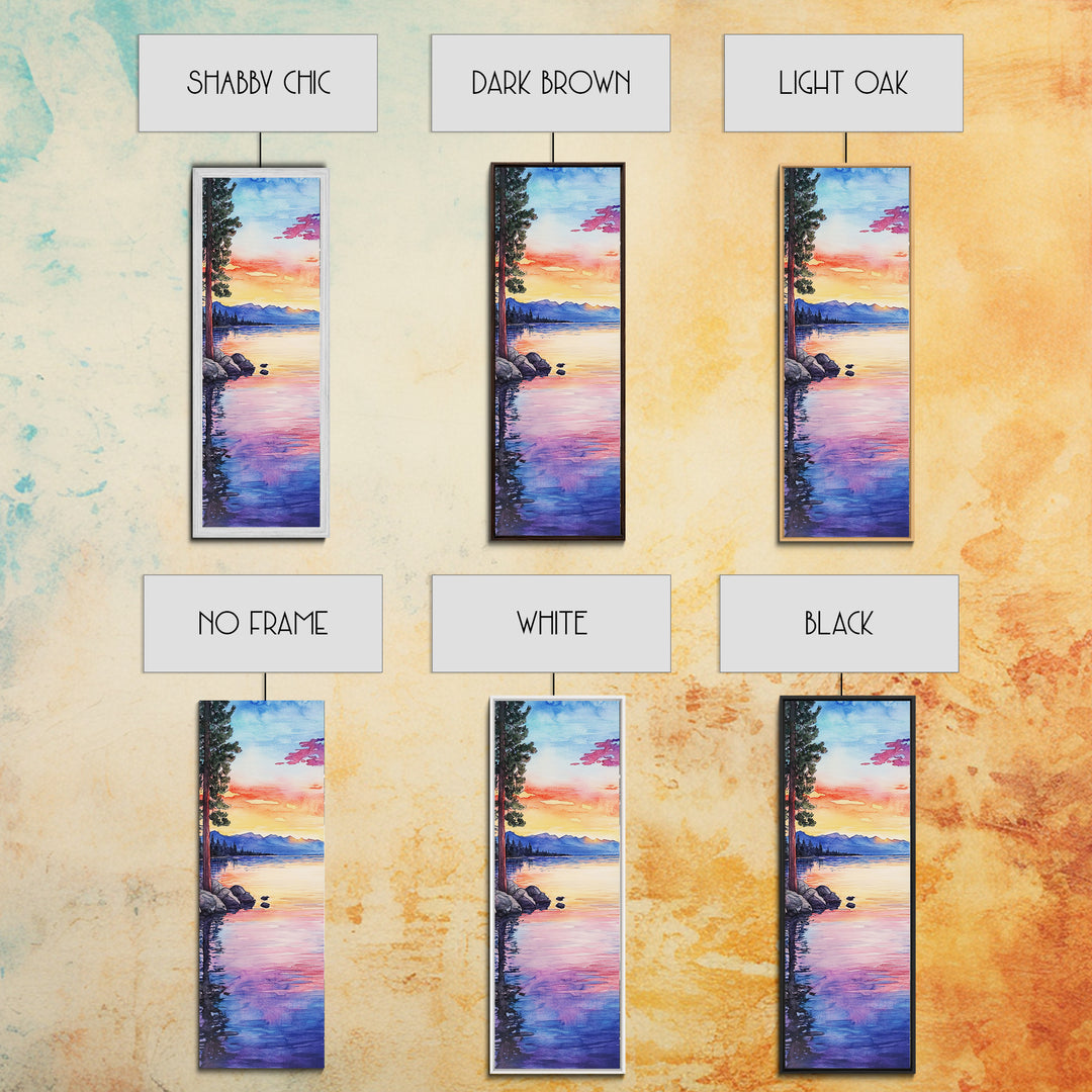 Canvas Print Lake Tahoe Art Coastal Landscape Sunset Wall Art Nautical Decor Horizontal Wall Art Living Room Art Christmas Gift