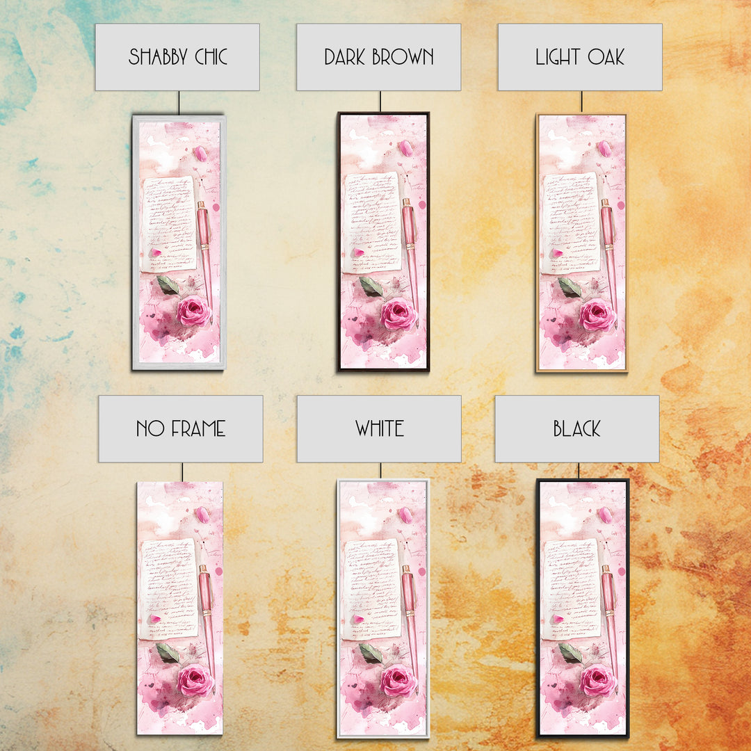 Romantic Pink Rose Painting Framed Canvas Print, Light Pink Wall Art, Floral Bedroom Art, Gift Idea For Her, Rose Botanical Prints