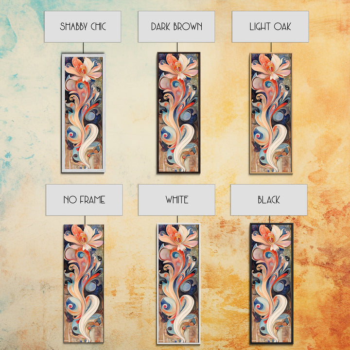 Canvas Print Art Nouveau Print Botanical Prints Floral Style Vertical Wall Art Chinoiserie Wall Art Rustic Decor Christmas Gift Idea