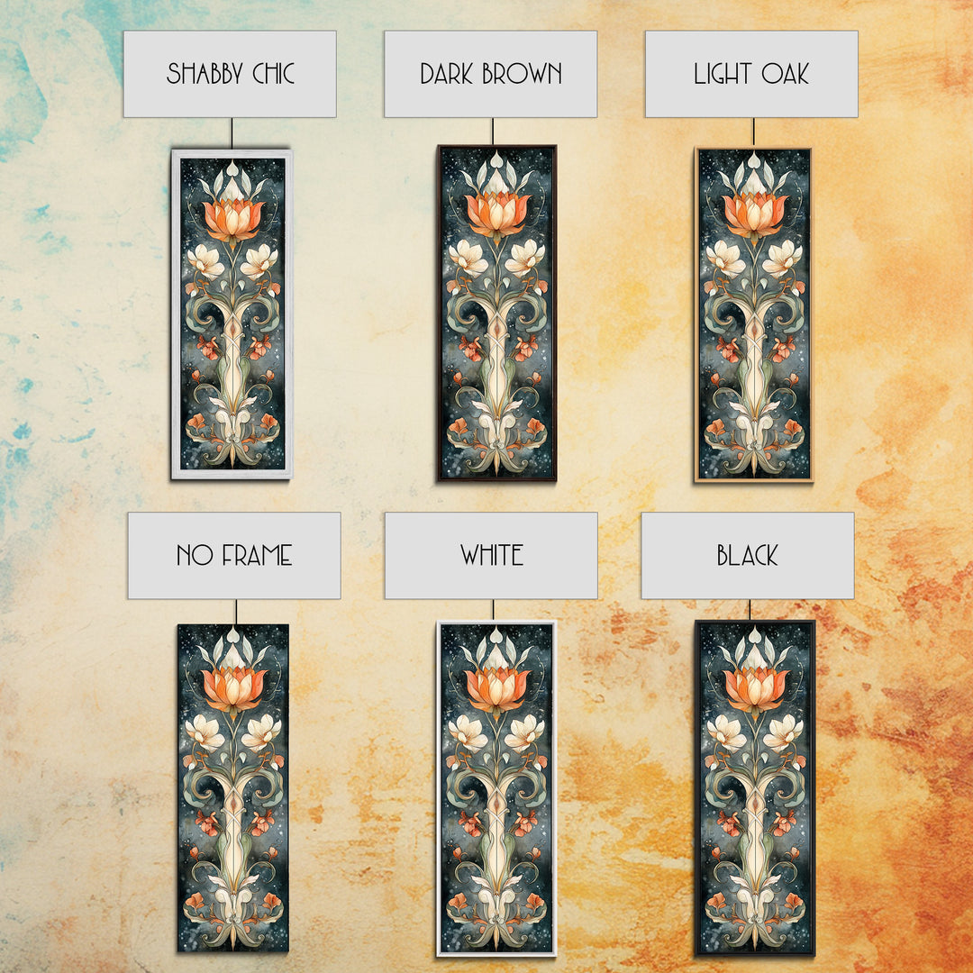 Canvas Print Sacred Geometry Wall Art Botanical Prints Art Nouveau Style Rustic Decor Skinny Wall Art Guest Room Art Christmas Gift