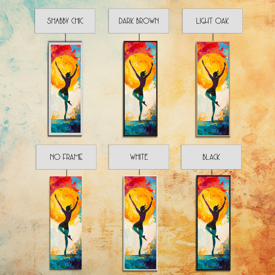 Sunset Dance Painting Canvas Print Boho Art Vibrant Sunset Colors Vertical Artwork Coastal Cowgirl Wall Art Gift Idea