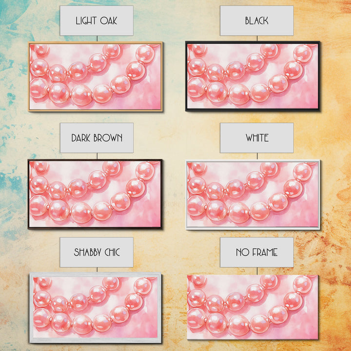 Blush Pearl Art Canvas Print Featuring Pearl Painting and Light Pink Wall Art Minimalist Art Gift Idea Guest Room Rustic Wall Decor