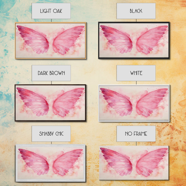 Angel Wings Canvas Print Whimsical Art Light Pink Wall Art Angel Art Prints Bedroom Decor Above Bed Wall Art Gift Idea