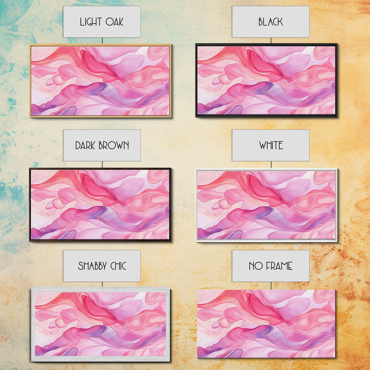Pink Abstract Flowing Design Canvas Print, Whimsical Minimalist Light Pink Wall Art, Dorm Room Bedroom Art Unique Gift Idea