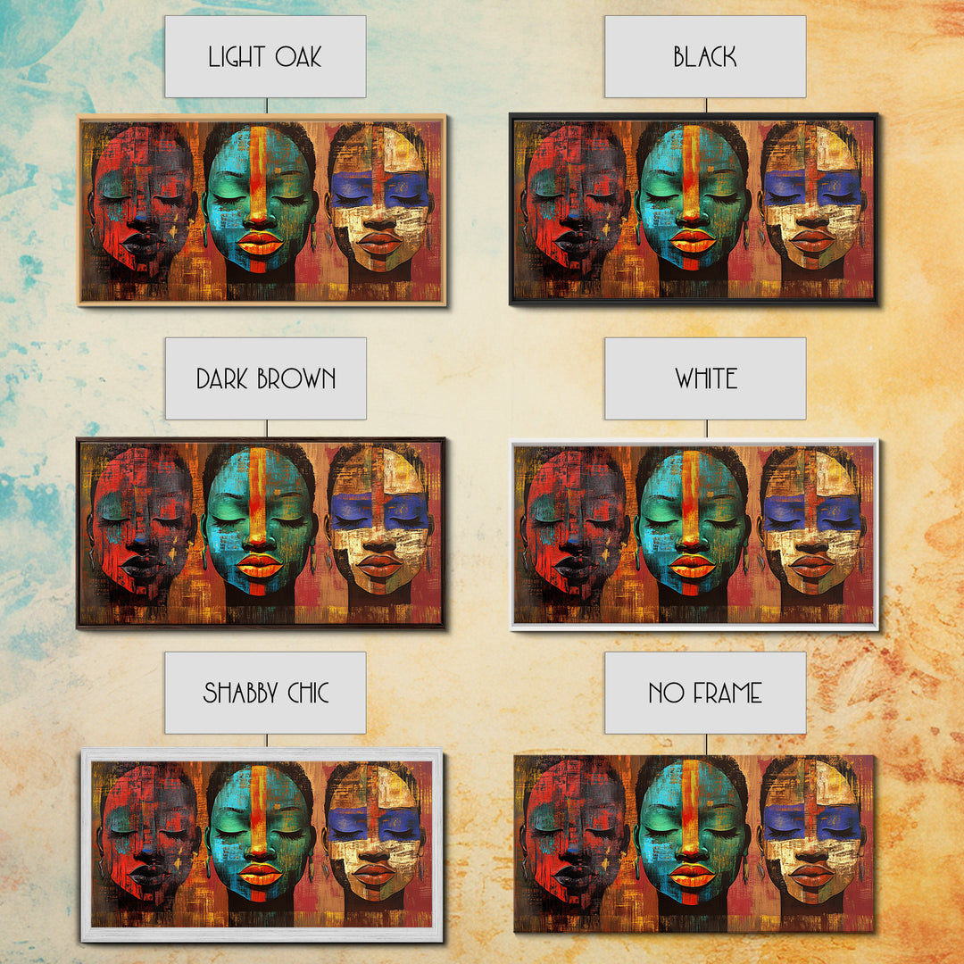 Vibrant African Art Canvas Print, Afrocentric Wall Art Decor, Colorful Moody Abstract Painting, Unique Therapy Art Gift Idea