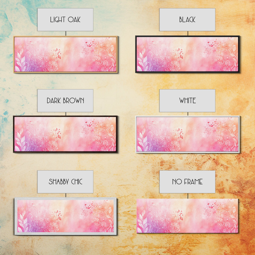 Botanical Prints Canvas Print Featuring Pink Abstract Floral Artwork, Living Room Wall Art in Pastel Hues, Light Pink Decor