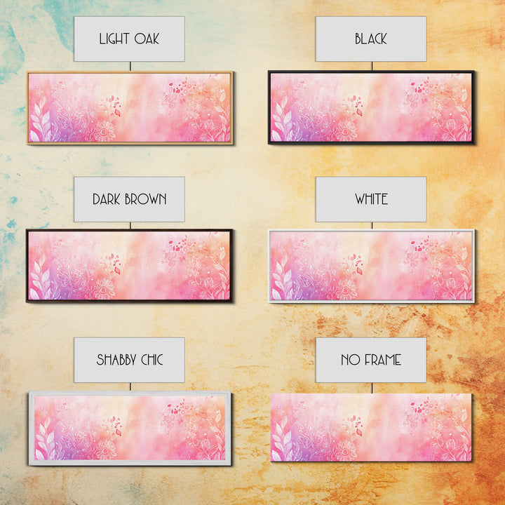 Botanical Prints Canvas Print Featuring Pink Abstract Floral Artwork, Living Room Wall Art in Pastel Hues, Light Pink Decor