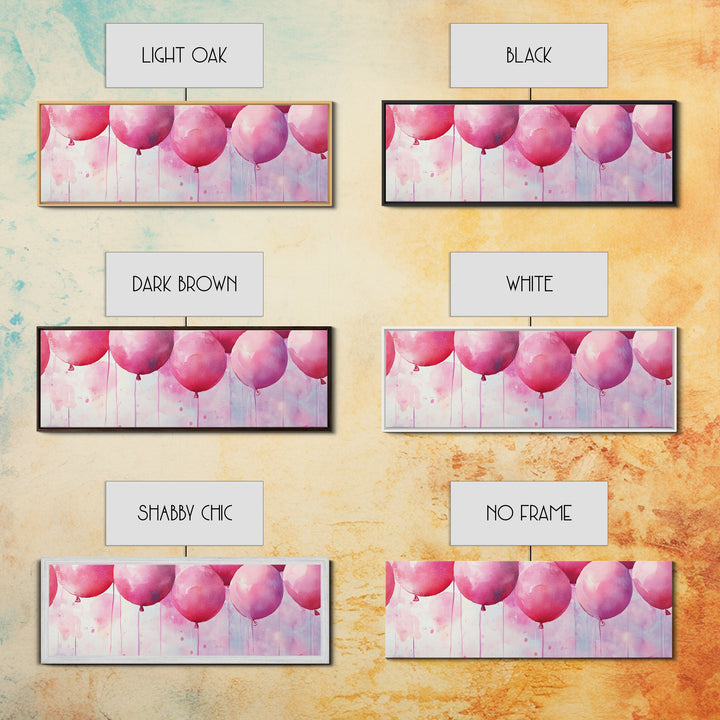 Balloon Party Canvas Print Whimsical Art Pink Abstract Art Light Pink Wall Art Above Sofa Decor Fun Kids Room Artwork Gift Idea