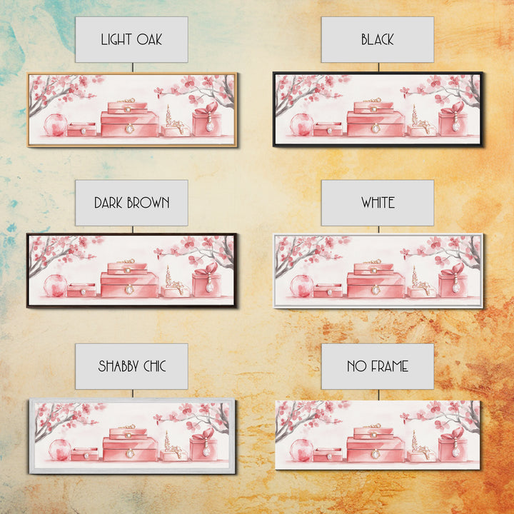 Cherry Blossom Canvas Print, Botanical Framed Canvas Art, Light Pink Wall Art, Bedroom or Guest Room Art, Feminine Nature-Inspired Decor