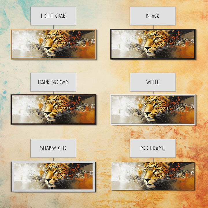 Bold Leopard Framed Canvas Print - Vibrant Wildcat Painting, Moody Jungle Art, Safari Wall Decor, Animal Gift Idea For Her, Bedroom Art