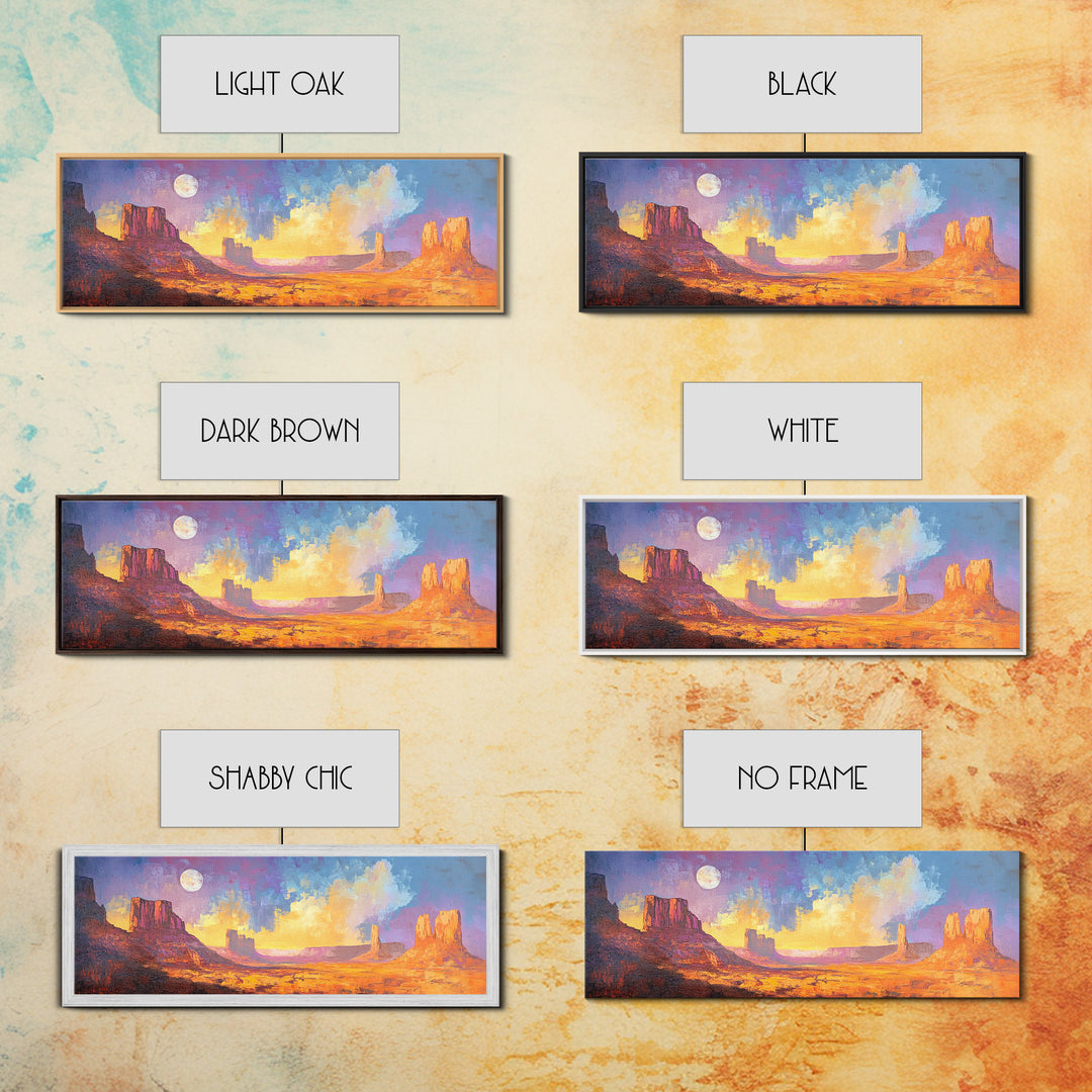 Desert Moonlight Glow Canvas Print, Moody Art, Above Couch Wall Art, Southwest Painting, Bedroom Art, Rustic Wall Decor, Gift Idea