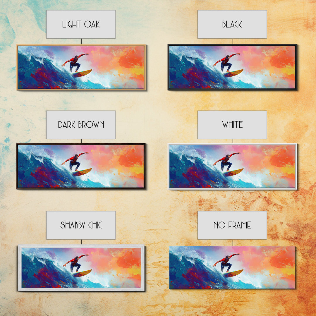 Coastal Canvas Print of Abstract Surf Wall Art with Bright Blue Waves, Nautical Painting, Coastal Cowgirl Wall Art, Gift Idea