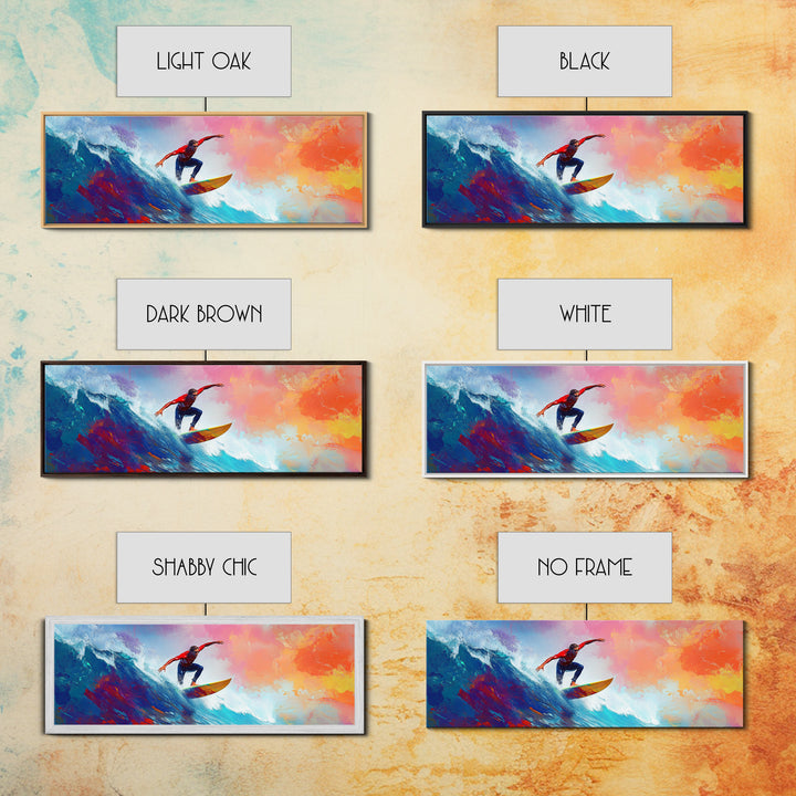 Coastal Canvas Print of Abstract Surf Wall Art with Bright Blue Waves, Nautical Painting, Coastal Cowgirl Wall Art, Gift Idea