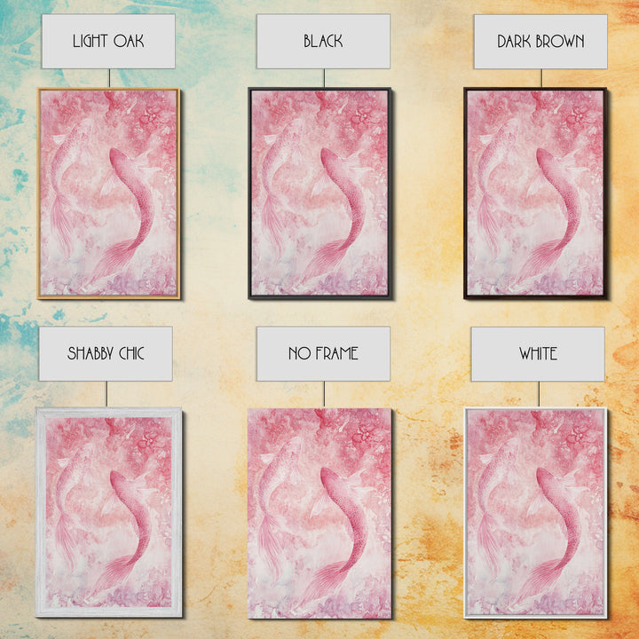 Canvas Print Koi Fish Painting Pink Abstract Art Zen Wall Art Minimalist Artwork Living Room Decor Gift Idea Bedroom Wall Art