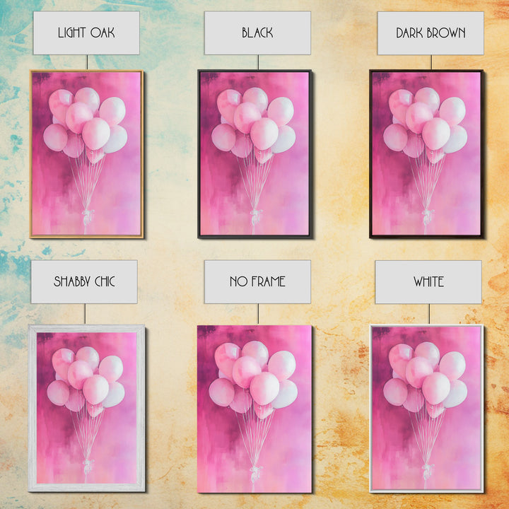 Pink Balloons Canvas Print, Whimsical Art, Pink Abstract Art, Party Wall Art, Light Pink Wall Art, Living Room Art, Artistic Decor, Gift Idea