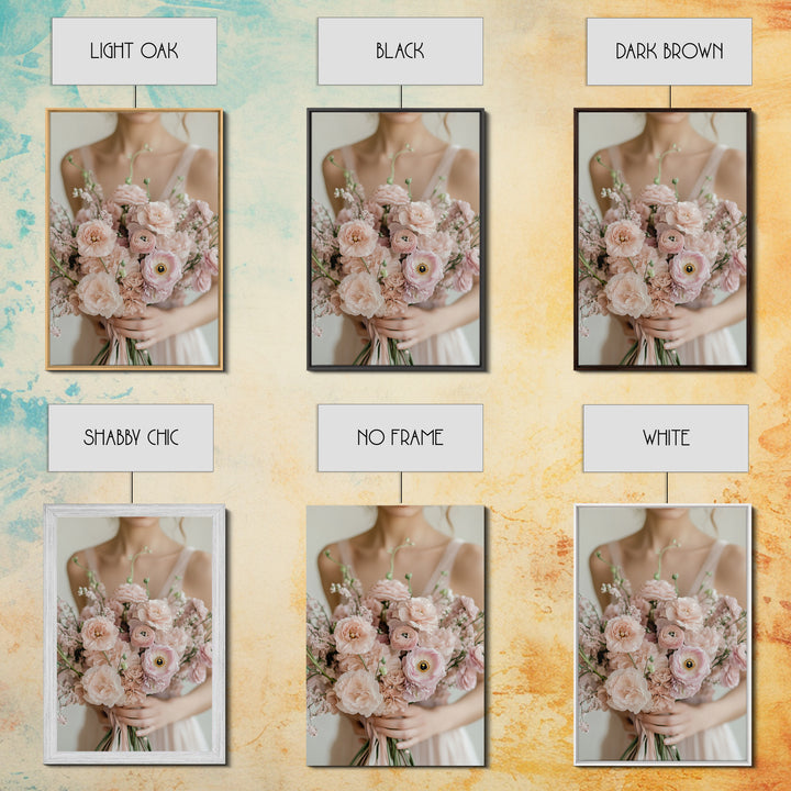 Bridal Bouquet Canvas Print Romantic Floral Wall Art Light Pink Artwork Wedding Gift Idea Bedroom Art Feminine Pastel Canvas