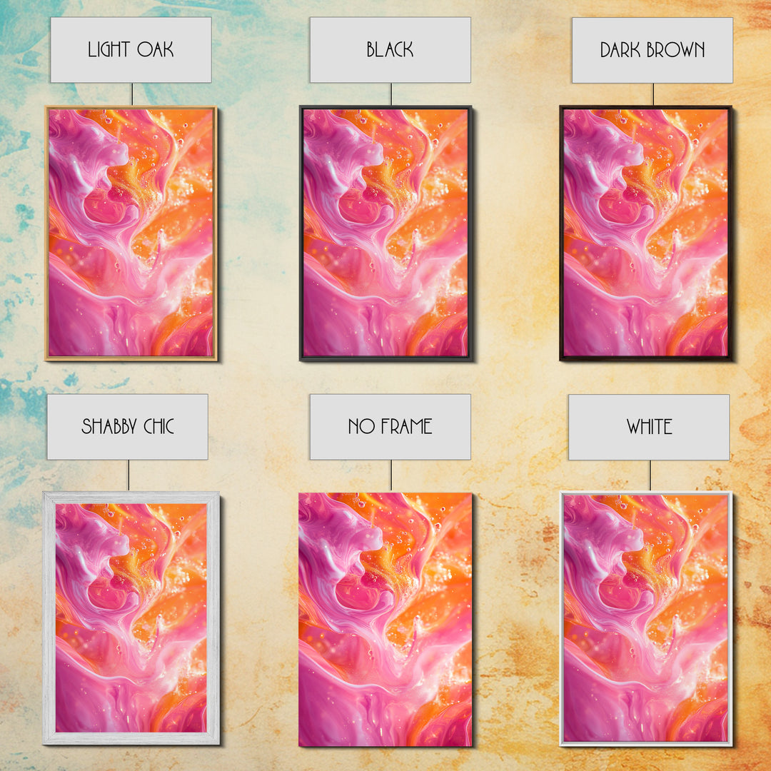 Abstract Pink Orange Canvas Print with Swirling Light Effects and Therapy Art for Modern Home Wall Decor, Ideal Gift Idea