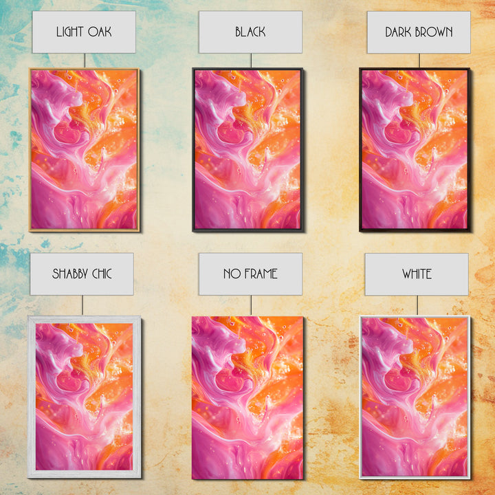 Abstract Pink Orange Canvas Print with Swirling Light Effects and Therapy Art for Modern Home Wall Decor, Ideal Gift Idea