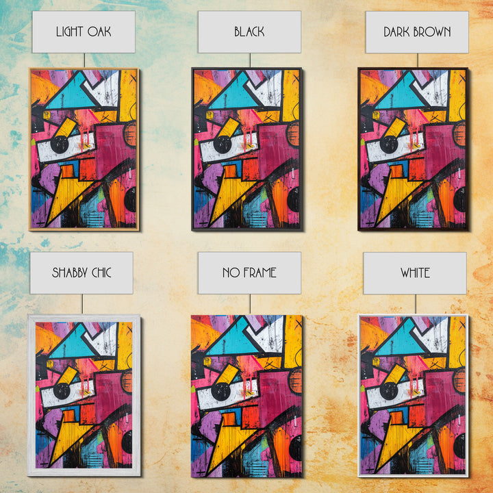 Bold Graffiti Framed Canvas Print, Urban Street Art Style Wall Decor, Moody Abstract Art, Gift Idea for Him, Living Room Wall Art