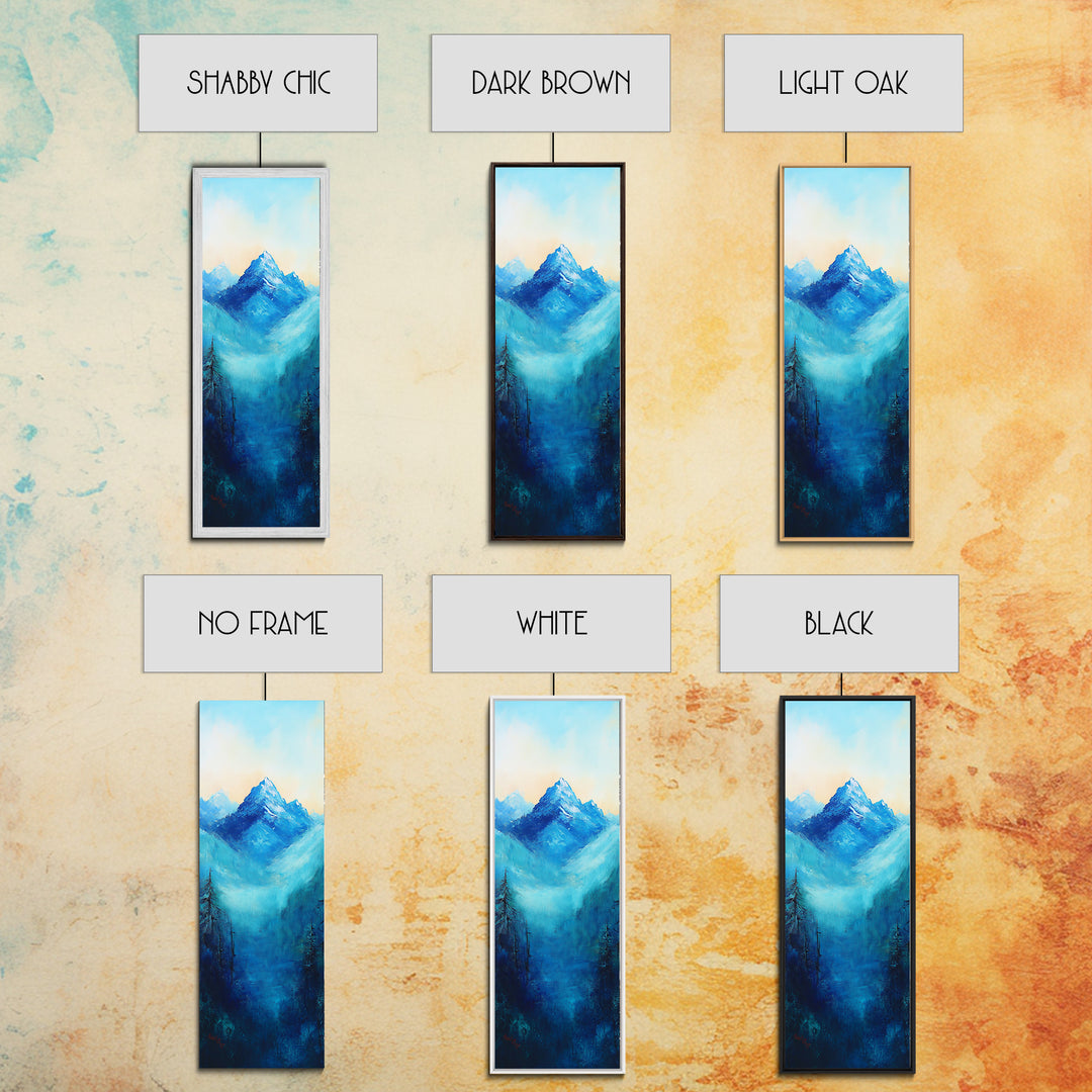 Rustic Art, Canvas Print, smoky mountain art, pine tree art, blue and green wall art, extra wide art,  above bed wall art