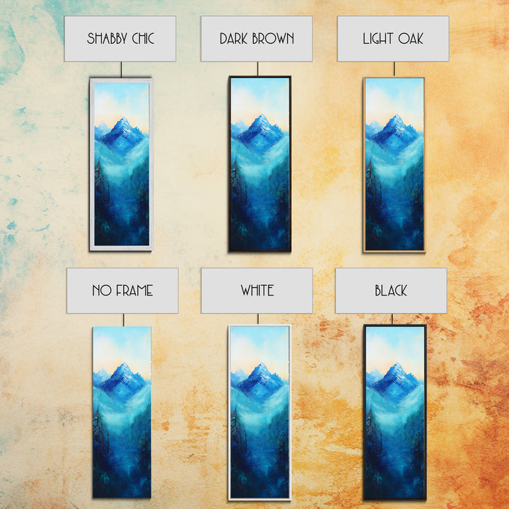 Rustic Art, Canvas Print, smoky mountain art, pine tree art, blue and green wall art, extra wide art,  above bed wall art