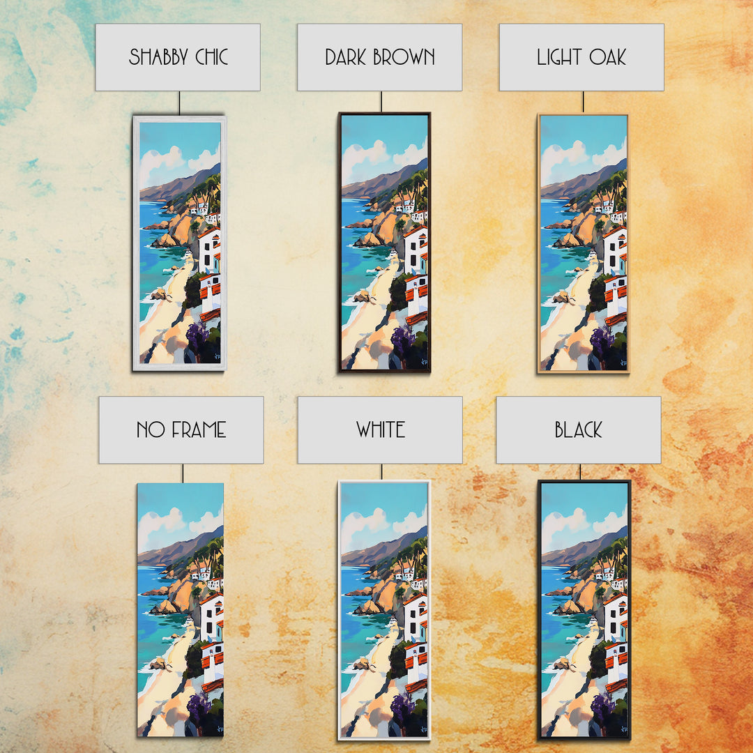 Coastal Retreat, palm tree painting, tropical art, Hawaii art, vacation home decor, Framed Canvas Print, vertical wall art