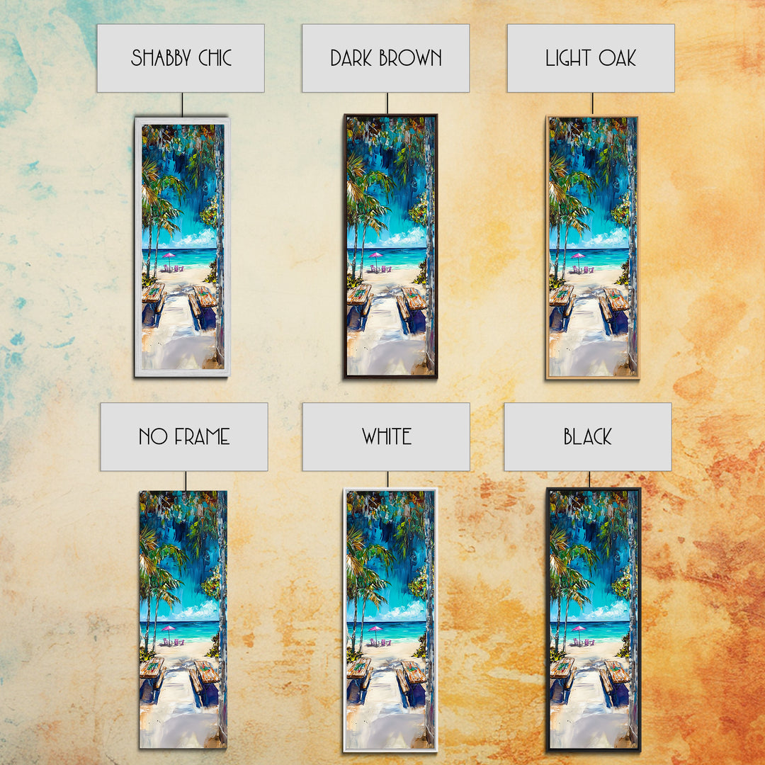 Beach Pathway, coastal wall art, tropical painting, ocean painting, palm tree painting, coastal decor, nautical painting, Canvas Print