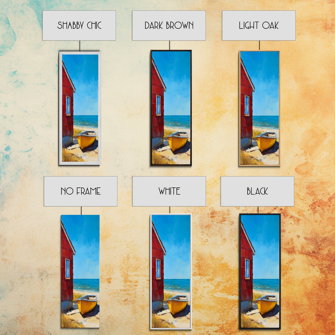 Beach house, Nantucket painting, coastal landscape art, framed canvas print, nautical decor, seascape painting, farmhouse art