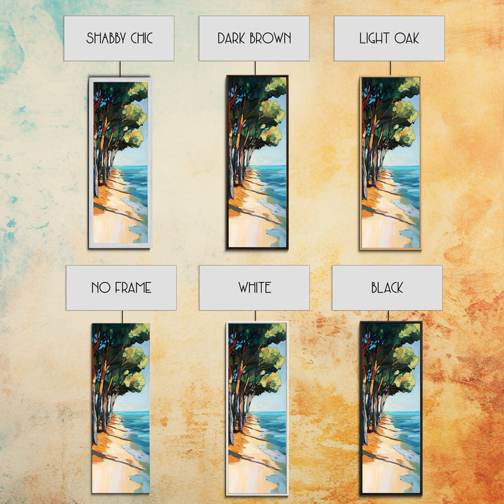 Beach Pines, coastal cowgirl wall art, coastal decor, nautical painting, ocean painting, framed canvas print, seascape painting