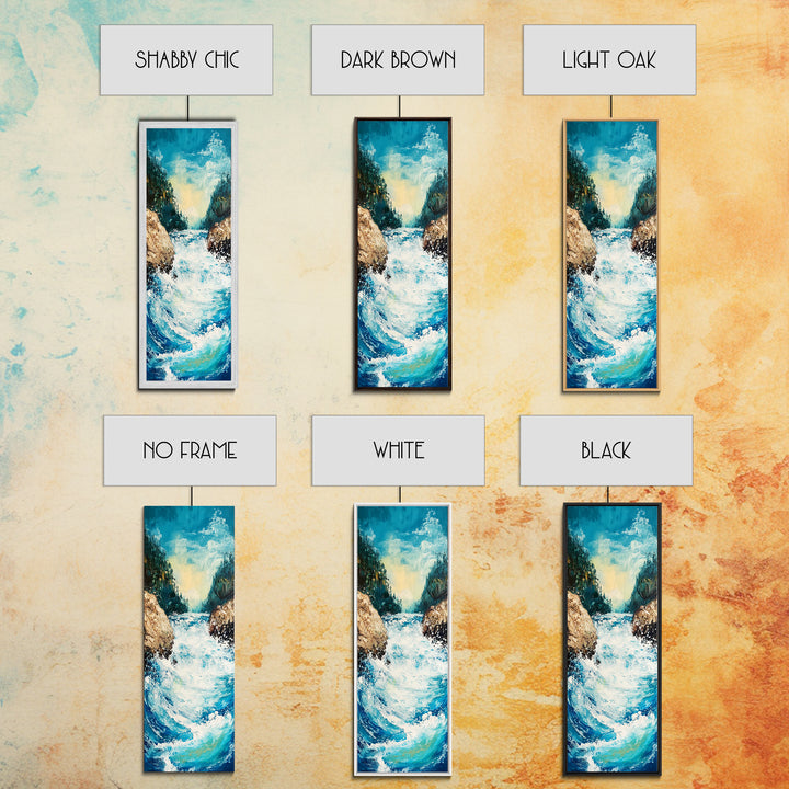 River Rapids, Mountain Painting, Smoky Mountain Art, Above Bed Wall Art, Vertical Wall Art, Blue and Green Wall Art