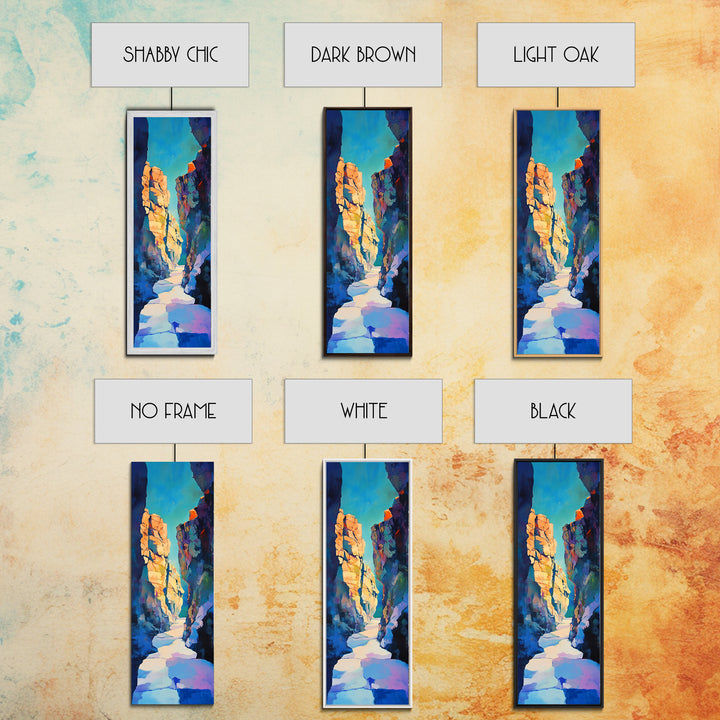 Rocky Canyon, desert landscape, southwest wall art, Joshua tree art, moody art, framed canvas print, extra wide art, vertical wall art