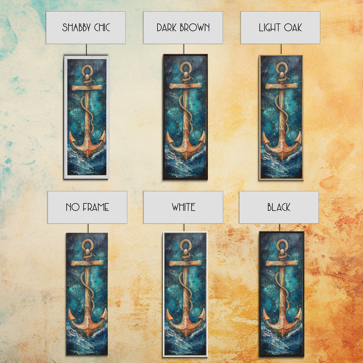 Anchor, Nautical Decor, Framed Canvas Print, nautical wall art, coastal decor, maritime art, rustic wall art, beach house decor, gift idea