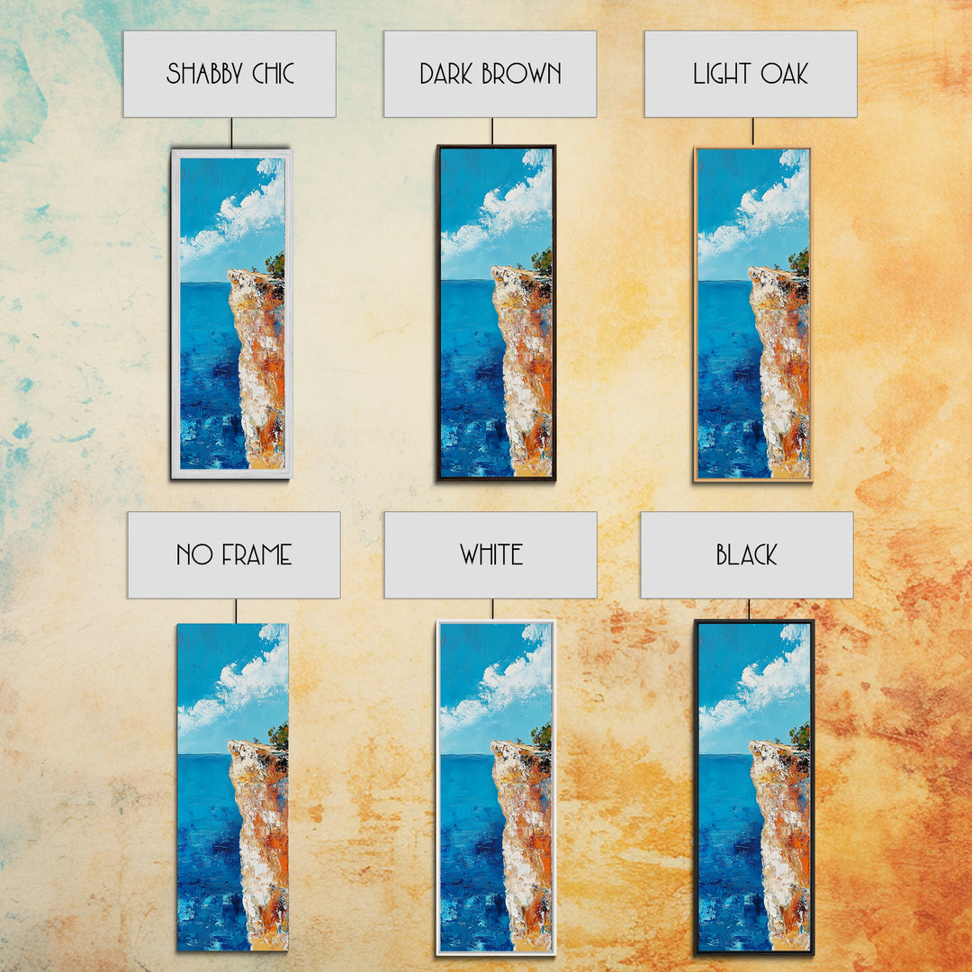 Cliff Edge Painting, Rustic Wall Art, Nautical Wall Art, Coastal Landscape Art, Canvas Print, Above Sofa Art, Living Room Art, Gift Idea