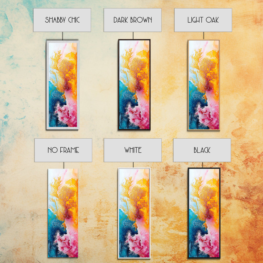 Abstract Coral, mosaic wall art, sacred geometry wall art, pink abstract art, blue and green wall art, zen wall art, canvas print